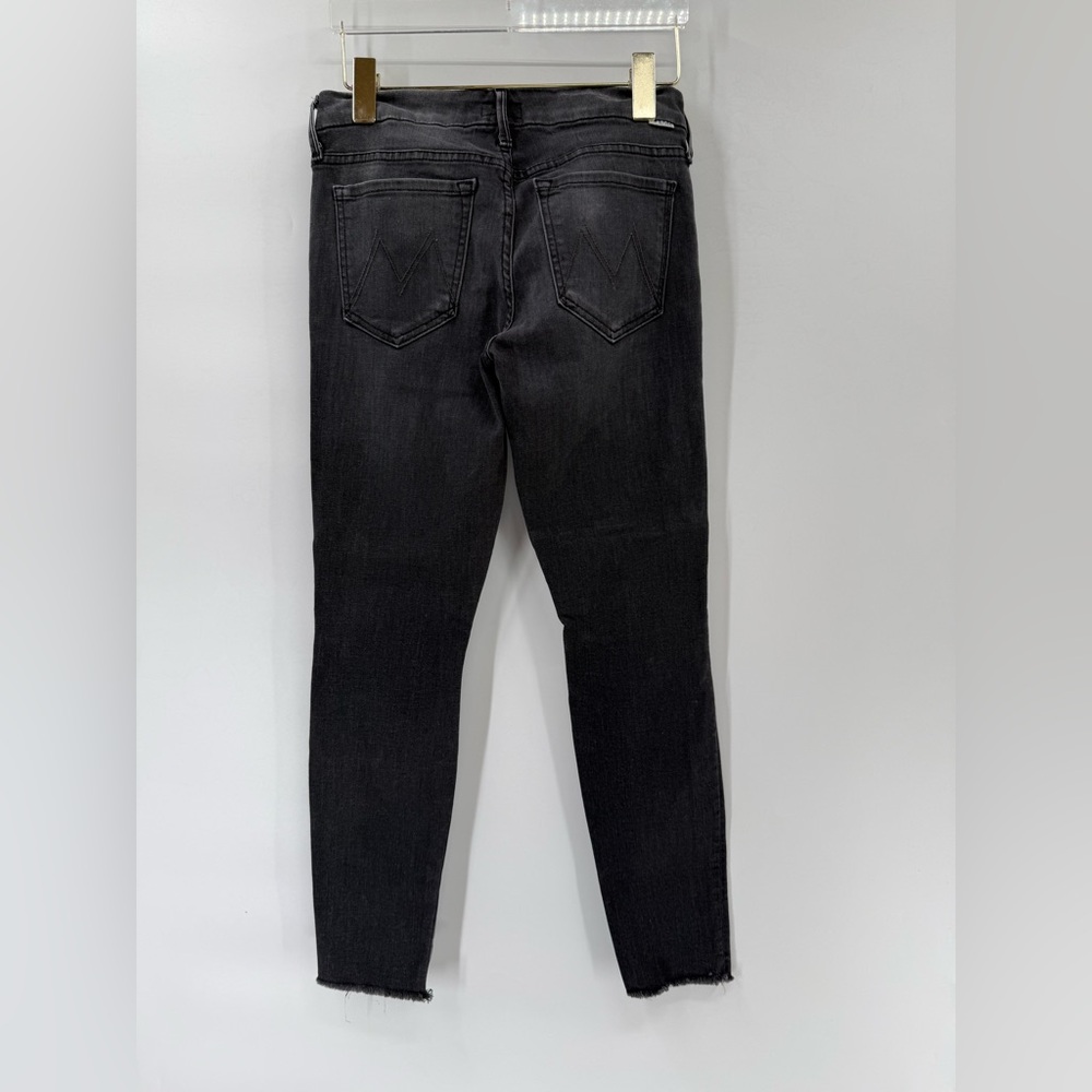 Mother The Looker Ankle Fray Jeans Stretch Rebels And Lovers Soft Black Size 26 View 4